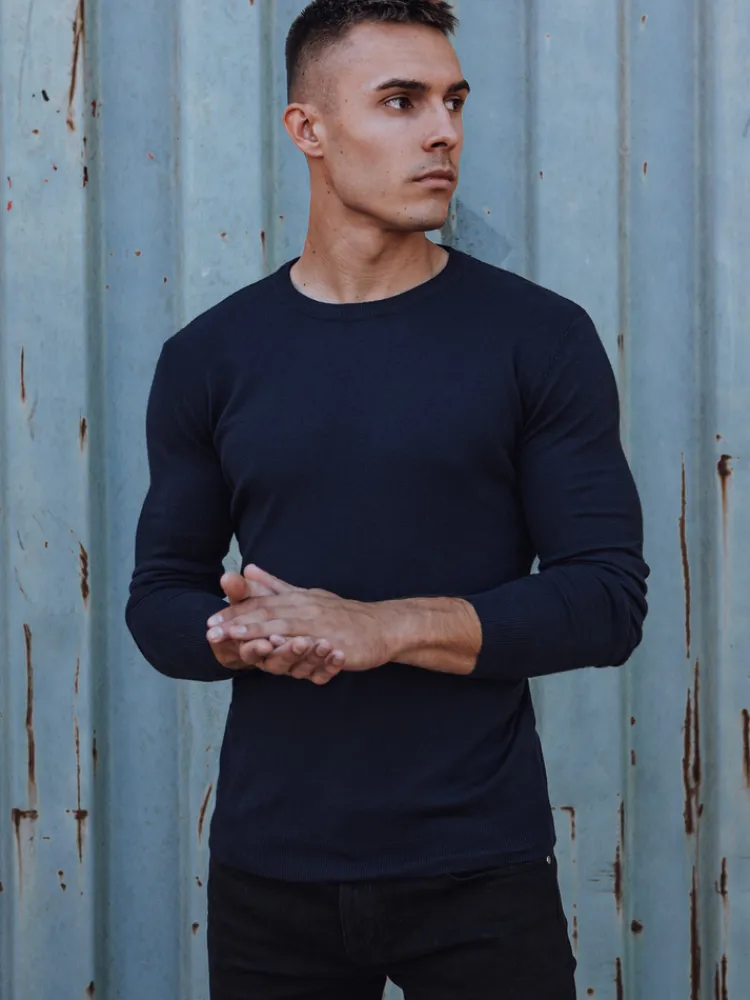 Swetry Męskie>Dstreet Sweter męski klasyczny granatowy WX2214