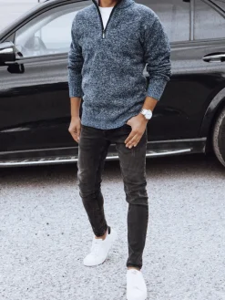 Swetry Męskie>Dstreet Sweter męski niebieski WX2199