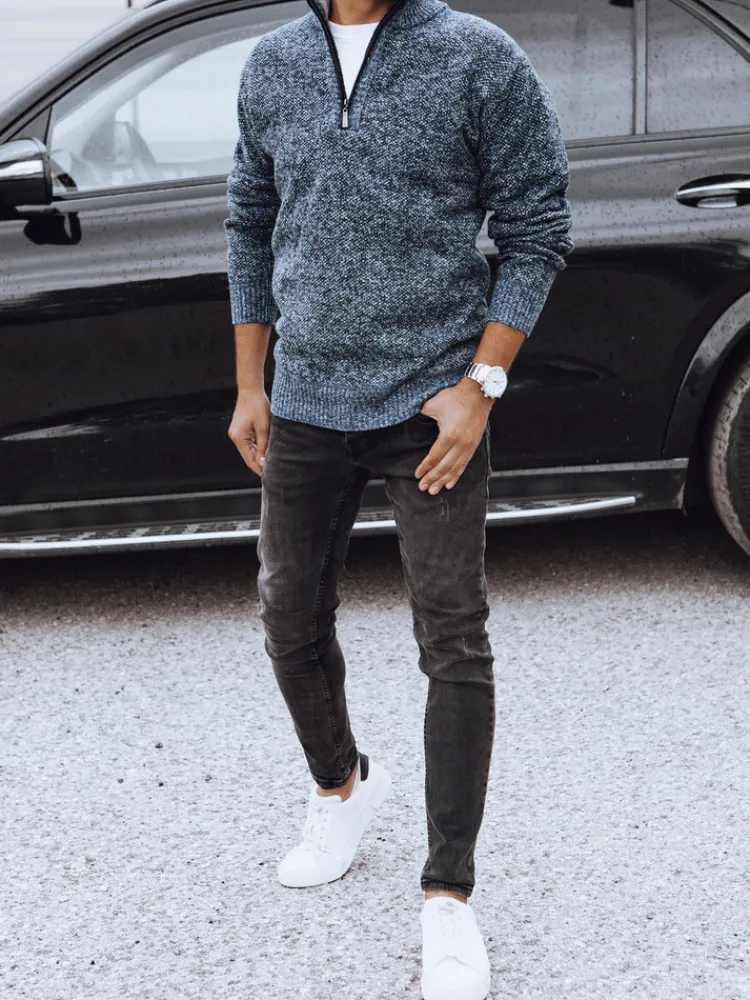 Swetry Męskie>Dstreet Sweter męski niebieski WX2199