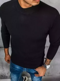 Swetry Męskie>Dstreet Sweter męski półgolf czarny WX1900