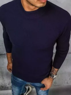 Swetry Męskie>Dstreet Sweter męski półgolf granatowy WX1898