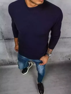 Swetry Męskie>Dstreet Sweter męski półgolf granatowy WX1898