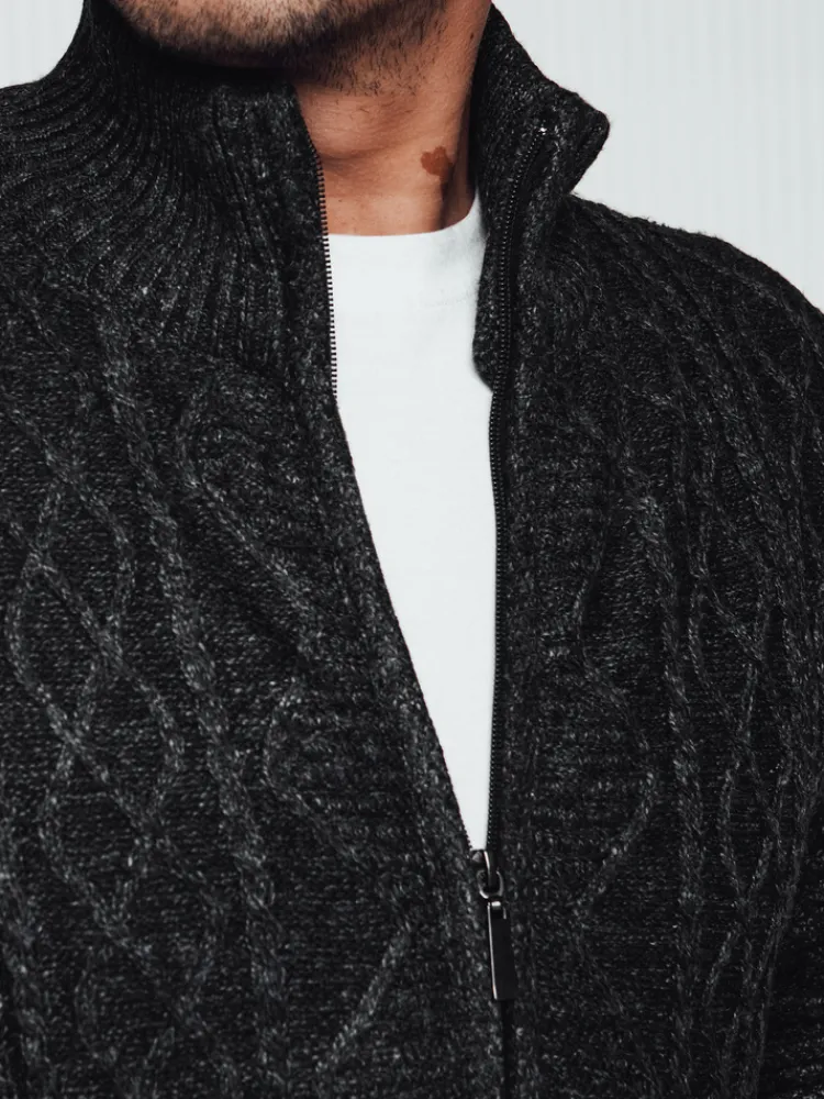 Swetry Męskie>Dstreet Sweter męski rozpinany ciemnoszary WX2252