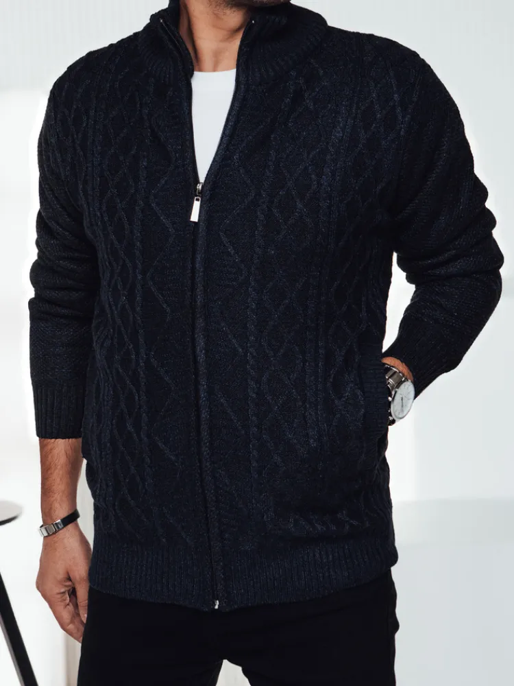 Swetry Męskie>Dstreet Sweter męski rozpinany granatowy WX2250