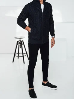 Swetry Męskie>Dstreet Sweter męski rozpinany granatowy WX2250