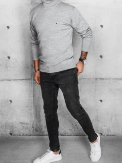 Swetry Męskie>Dstreet Sweter męski szary WX2171