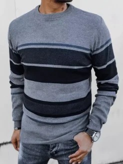 Swetry Męskie>Dstreet Sweter męski szary WX2041