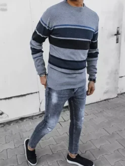 Swetry Męskie>Dstreet Sweter męski szary WX2041