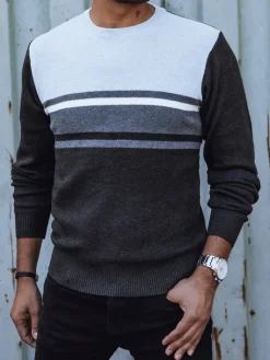 Swetry Męskie>Dstreet Sweter męski szary WX2204