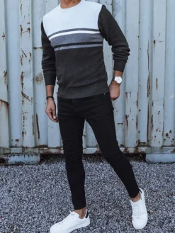 Swetry Męskie>Dstreet Sweter męski szary WX2204