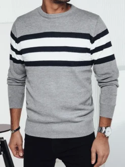 Swetry Męskie>Dstreet Sweter męski szary WX2249