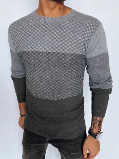 Swetry Męskie>Dstreet Sweter męski szary WX2130