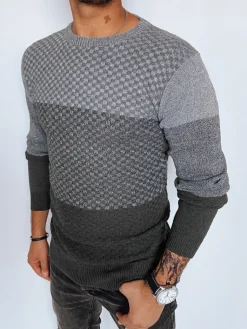 Swetry Męskie>Dstreet Sweter męski szary WX2130