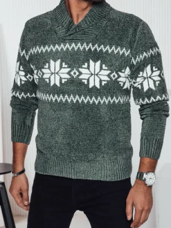 Swetry Męskie>Dstreet Sweter męski zielony WX2270