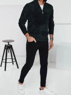 Swetry Męskie>Dstreet Sweter męski zielony WX2239