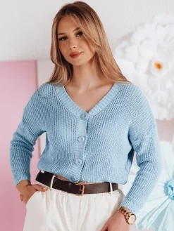 Swetry Damskie>Dstreet Swter damskie one size oversize prążkowany SWEETDREAM niebieski MY2461