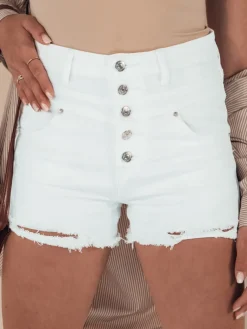 Spodenki Damskie>Dstreet Szorty damskie CANNES białe SY0387