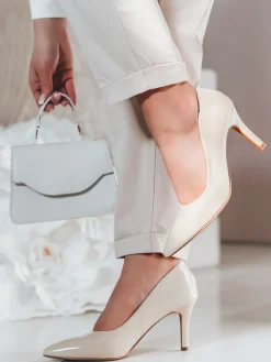 Szpilki>Dstreet Szpilki damskie na obcasie CRANTIK beżowe ZY0746