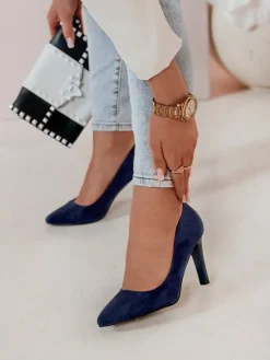 Szpilki>Dstreet Szpilki damskie na słupku LUWINA niebieskie ZY0728