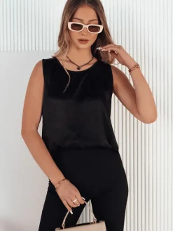 T-Shirty Damskie>Dstreet Top damski FOSSAT czarny RY2339