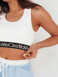 T-Shirty Damskie>Dstreet Top damski SUNSEL biały RY2416