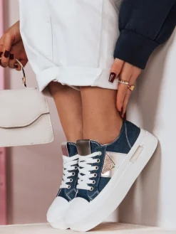 Trampki>Dstreet Trampki damskie na platformie TRENDIS jeansowe ZY0678