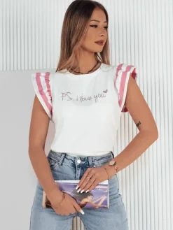 T-Shirty Damskie>Dstreet T-shirt damski AMOURI różowy RY2412