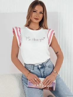 T-Shirty Damskie>Dstreet T-shirt damski AMOURI różowy RY2412