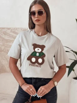 T-Shirty Damskie>Dstreet T-shirt damski BAREN pistacjowy RY2566