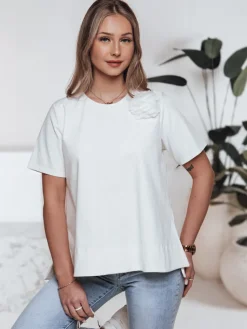 T-Shirty Damskie>Dstreet T-shirt damski BINDA ecru RY2486