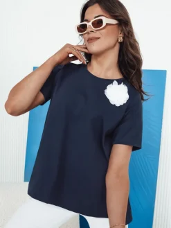 T-Shirty Damskie>Dstreet T-shirt damski BINDA granatowy RY2485