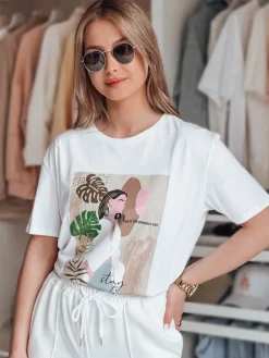 T-Shirty Damskie>Dstreet T-shirt damski BRAVIS biały RY2616