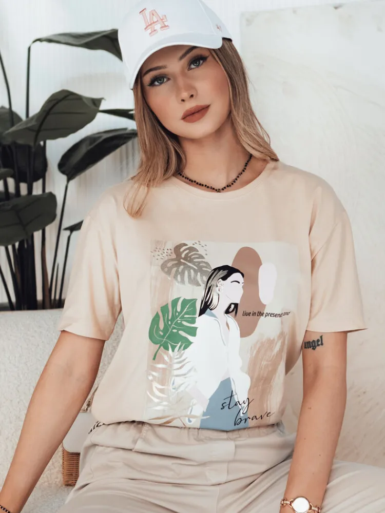 T-Shirty Damskie>Dstreet T-shirt damski BRAVIS brzoskwiniowy RY2618