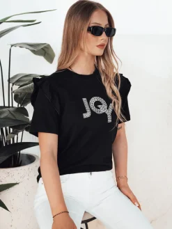 T-Shirty Damskie|Bluzki Damskie>Dstreet T-shirt damski JOY czarny RY2526