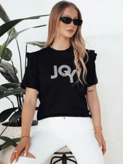 T-Shirty Damskie|Bluzki Damskie>Dstreet T-shirt damski JOY czarny RY2526