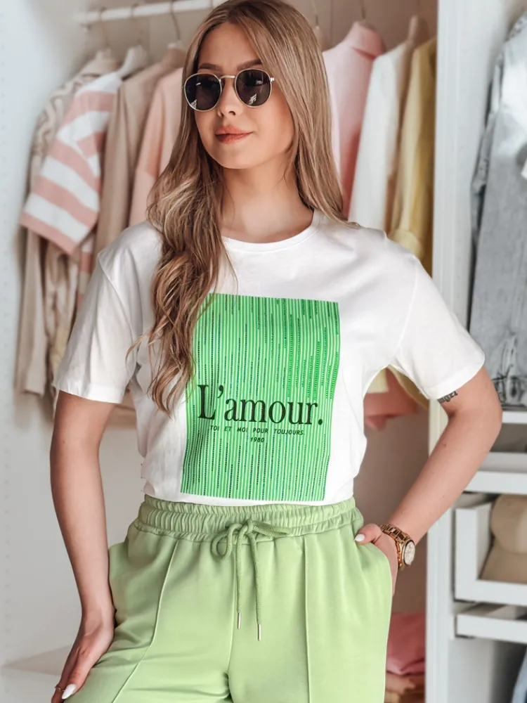 T-Shirty Damskie>Dstreet T-shirt damski LAMOUR biały RY2586