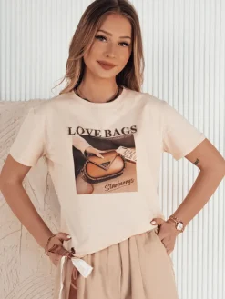 T-Shirty Damskie>Dstreet T-shirt damski LOBAG brzoskwiniowy RY2411