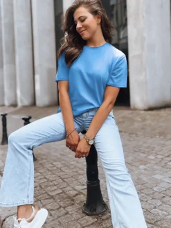 T-Shirty Damskie|Bluzki Damskie>Dstreet T-shirt damski MAYLA II jasnoniebieski RY2664