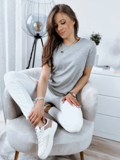 T-Shirty Damskie|Bluzki Damskie>Dstreet T-shirt damski MAYLA jasnoszary RY2122