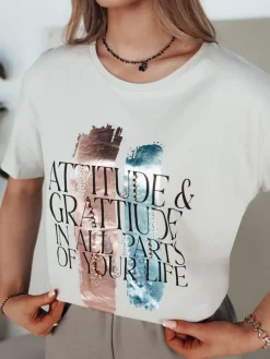 T-Shirty Damskie>Dstreet T-shirt damski MISTAL jasnoszary RY2578