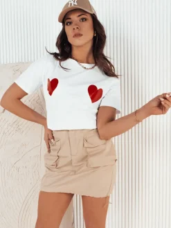 T-Shirty Damskie>Dstreet T-shirt damski PALIS biały RY2432