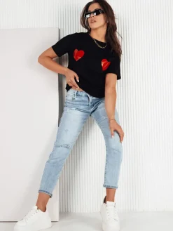 T-Shirty Damskie>Dstreet T-shirt damski PALIS czarny RY2430