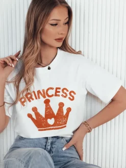 T-Shirty Damskie>Dstreet T-shirt damski PRINCY biały RY2392