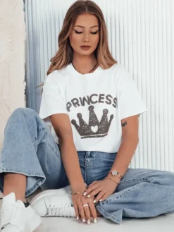 T-Shirty Damskie>Dstreet T-shirt damski PRINCY biały RY2390