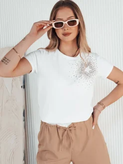 T-Shirty Damskie>Dstreet T-shirt damski SEUR biały RY2420