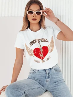 T-Shirty Damskie>Dstreet T-shirt damski SEUR biały RY2427