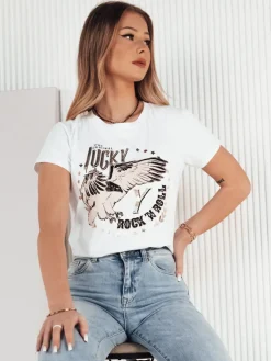 T-Shirty Damskie>Dstreet T-shirt damski SEUR biały RY2424