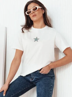 T-Shirty Damskie>Dstreet T-shirt damski STAR POWDER ecru RY2257