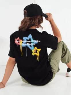 T-Shirty Damskie>Dstreet T-shirt damski STRELLO czarny RY2401