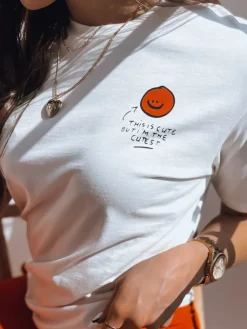 T-Shirty Damskie>Dstreet T-shirt damski THE CUTEST ecru RY2158